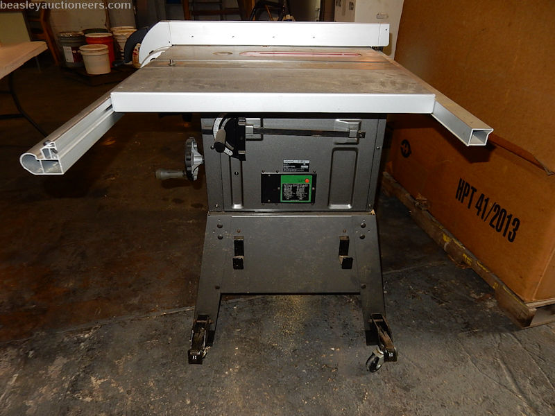 Hitachi table saw model C10FL. Rolling stand, 3HP motor 10" blade