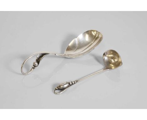 A Georg Jensen sterling silver 'No. 21' pattern ladle, date mark 1910-1925, with import marks for George Stockwell, London 19