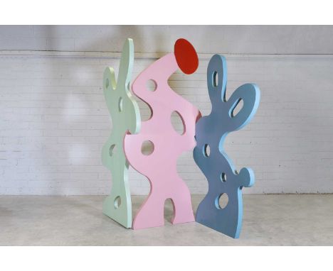 Aki Kuroda (Japanese, b.1944), 'Milky Screen' designed in 2007, with lacquered polychrome particle board panels, each of abst