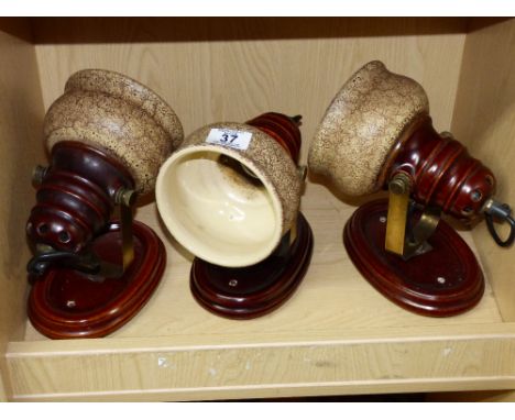 3 X 1960s GERMAN CERAMIC WALL LIGHTS