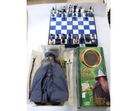 LORD OF THE RINGS GANDALF DOLL AND NAUTICAL THEMED CHESS SET