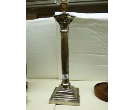 LAMP BASE WITH SILVER FINISH