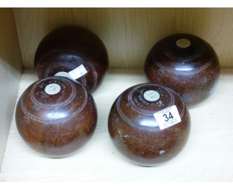 4 X JACQUES OF LONDON VINTAGE LAWN BOWLING BALLS