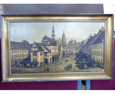 LARGE PRINT OF A EUROPEAN STREET SCENE