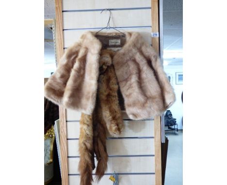 DERBERS LADIES VINTAGE MINK CAPE + 2 FUR COLLARS