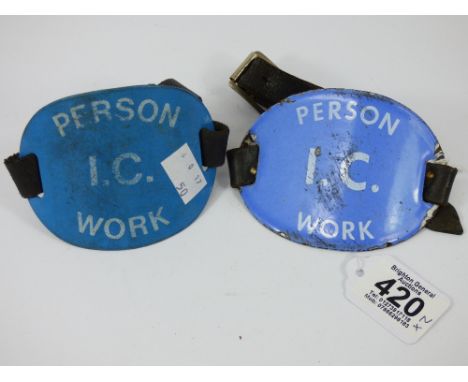 2 X BRITISH RAIL I.C. ENAMEL ARMBANDS