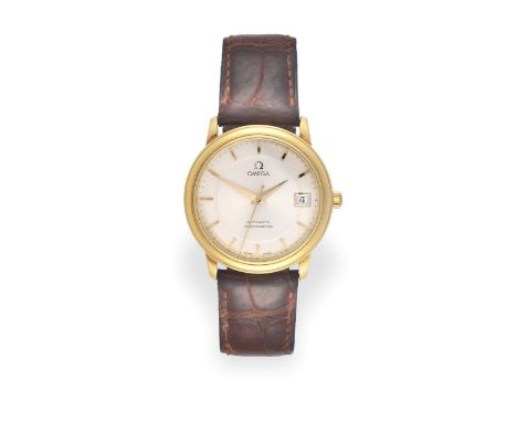 An 18 Carat Gold Automatic Calendar Centre Seconds Wristwatch, signed Omega, Chronometer, model: De Ville, ref: 1681050, 2006