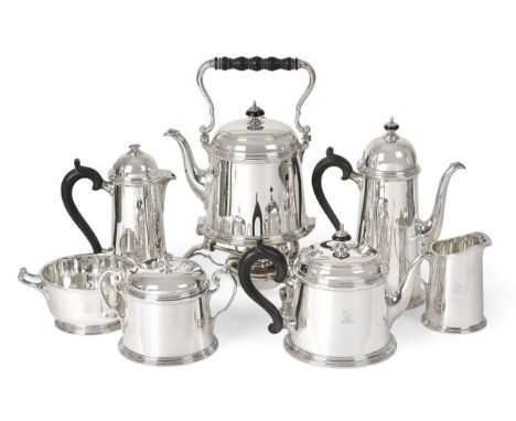 A Seven-Piece American Silver Tea and Coffee-Service, by Tiffany and Co., New York, 1907-1938, each piece in the George III s