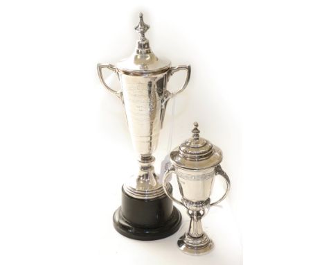 A George V Silver Cup and Cover and An Elizabeth II Silver Cup and Cover, The First by Mappin and Webb, London, 1932, The Sec