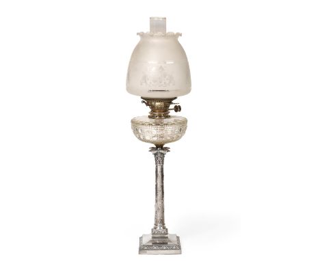 An Edward VII Silver Oil Lamp, by James Henry &amp; Herbert Barraclough, Sheffield, 1908, Retailed by Barraclough and Sons Lt