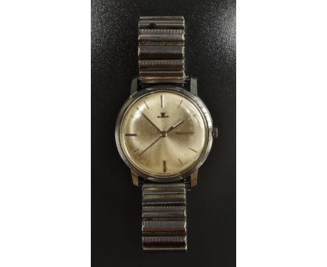 Jaeger Le Coultre - a vintage gentlemen's wristwatch, silvered dial, block baton markers, manual K819 C movement, serial No 1