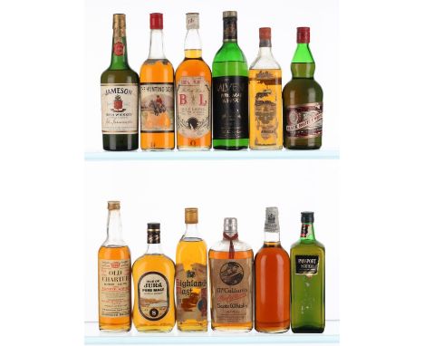  	 		BL - Bulloch Lades Gold Label (1960's) 		1x26 2/3 Fl oz 		The Hunting Squire ( 1960's) 		1x26 2/3 Fl oz 		Bushmills 		1 