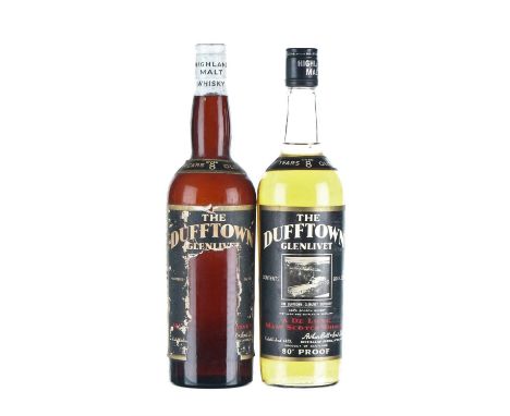  	 		Dufftown-Glenlivet 8 Year - (1950's/1960's) 		1 badly damaged label 		2x70cl 		 		This collection of whisky and spirits 