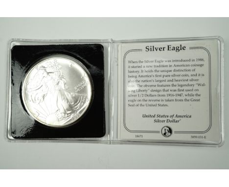 A 1995 United States of America "Silver Eagle" dollar 