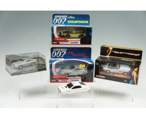 A group of die-cast Corgi and other James Bond 007 cars including a Aston Martin "Vanquish" etc