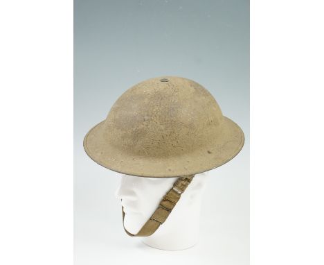 A Second World War British army steel helmet