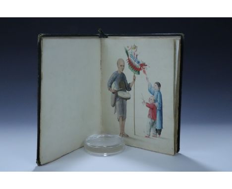A fine early Victorian scrap album, in blind embossed binding (a/f), inscribed "Ann K Leith, Glenkindie" [Glenkindie Castle, 