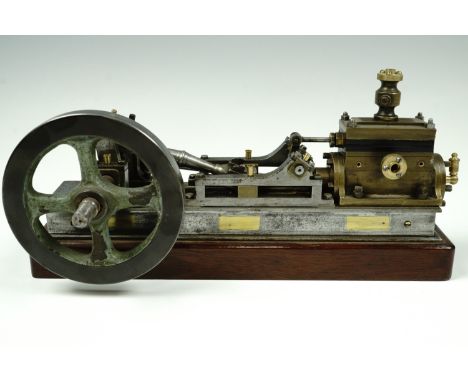 An engineer-made model horizontal steam engine, circa 1860, 28 cm 