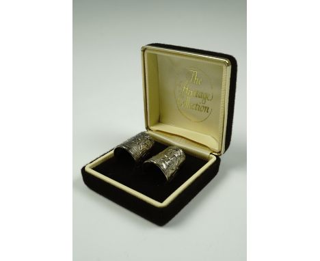 A pair of 1981 Prince Charles and Lady Diana Spencer royal wedding commemorative silver thimbles
