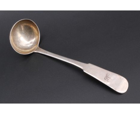 A Georgian Scottish silver fiddle pattern sauce ladle, Edinburgh, twin sponsors' marks of Alexander Henderson and J W Howden 