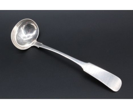 An early  19th Century provincial Scottish silver fiddle pattern sauce ladle, Thomas Stewart, Inverness, 37 g