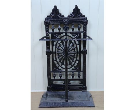 A Victorian cast iron stick and umbrella stand, 54 cm x 96 cm