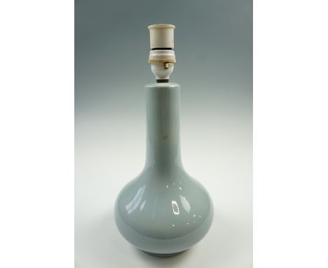 A mid Twentieth Century "Casa Pupo of London" blue ceramic baluster table lamp, 28 cm to socket 