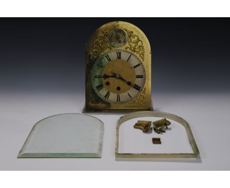 A late 19th Century Gustav Becker three-train clock movement and mounts, 25 cm