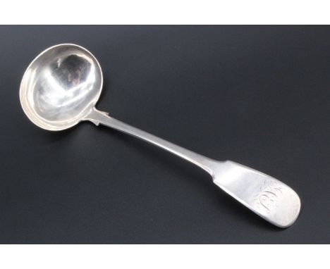 A 19th Century provincial Scottish silver fiddle pattern sauce ladle, Rettie and Son, Aberdeen, 33 g 