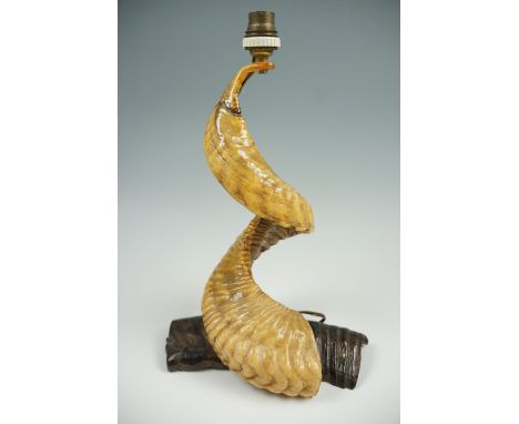 A ram's horn lamp, 36 cm