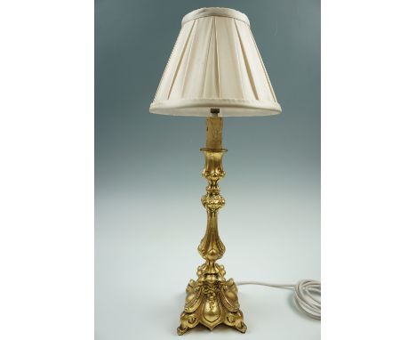 A gilt table lamp, 50 cm