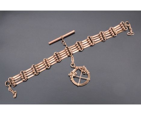 A late 19th / early 20th century rolled gold gate link watch chain