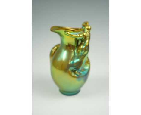 A Zsolnay Eosin iridescent jug, 17 cm