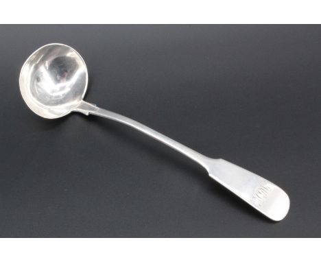 An early 19th Century provincial Scottish silver fiddle pattern sauce ladle,   W Jamieson, Aberdeen, 35 g