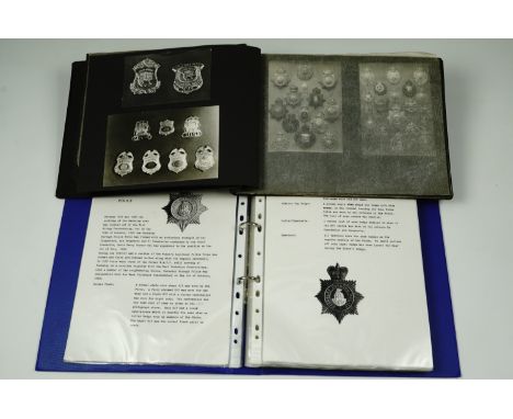 Two albums of police interest, comprising a private study of British police badges and their associated force history, togeth
