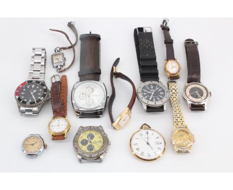 Sundry watches, circa 1950s to contemporary, including a 1950s Smith's Empire wristwatch, Sekonda, Accurist and Lorus sports 