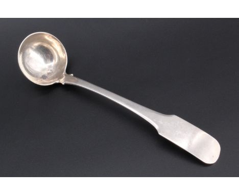 A George III Scottish provincial silver fiddle pattern sauce ladle, Greenock, Alexander Campbell