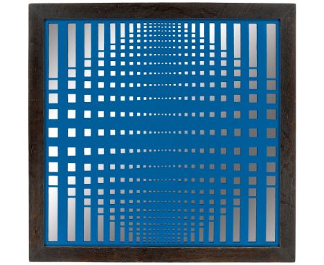 (See English version below)Horst Bartnig (Militsch 1936 – lebt in Berlin). „Spiegelbild IV“. 1979Klebefolie auf Spiegel, in H