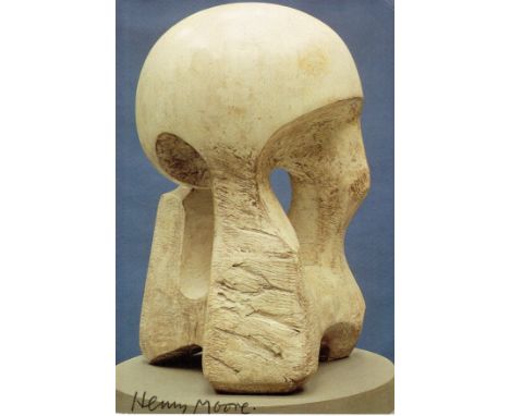 MOORE HENRY: (1898-1986) English Sculptor and Artist. Signed colour 4 x 6 postcard, the image showing Moore's artwork entitle
