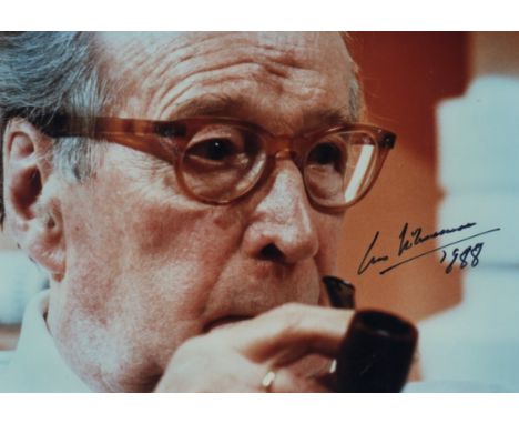 SIMENON GEORGES: (1903-1989) Belgian Writer, creator of the fictional detective Jules Maigret. Signed colour 6 x 4 photograph