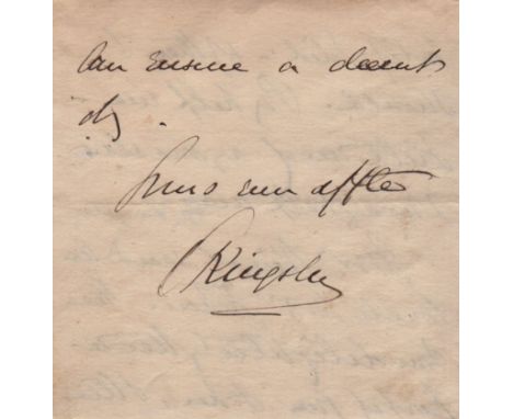 LITERATURE: Small selection of signed pieces and cards by various English and American writers, novelists and poets of the 19