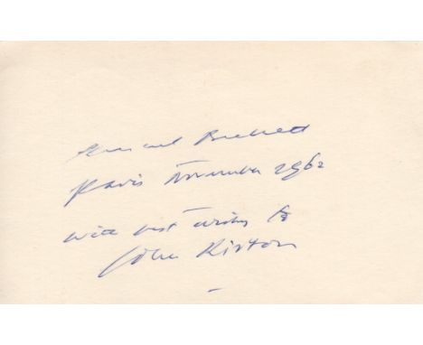 BECKETT SAMUEL: (1906-1989) Irish Dramatist, Nobel Prize winner for Literature, 1969. Vintage blue ink signature ('Samuel Bec