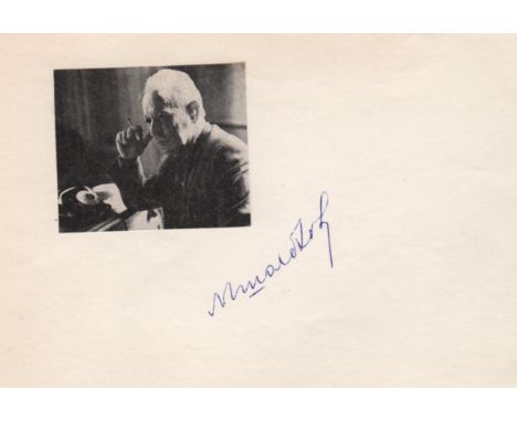 SHOLOKHOV MIKHAIL: (1905-1984) Russian Novelist, Nobel Prize winner for Literature, 1965. Ink signature ('M Sholokhov') on an