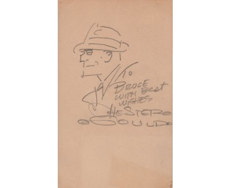 GOULD CHESTER: (1900-1985) American Cartoonist, creator of the Dick Tracy comic strip. A good original vintage pencil sketch 