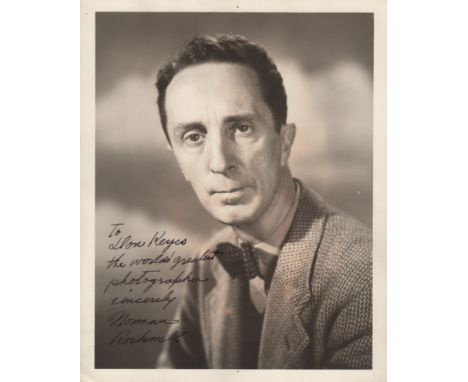 ROCKWELL NORMAN: (1894-1978) American Painter and Illustrator. Signed and inscribed vintage 8 x 10 photograph, the image depi