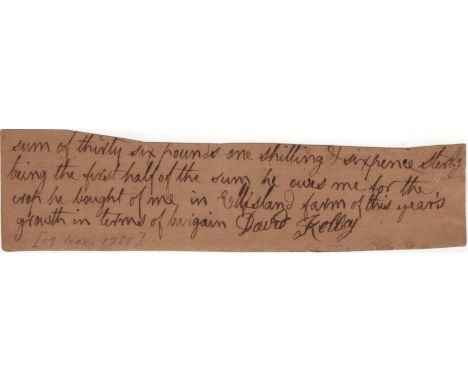 BURNS ROBERT: (1759-1796) Scottish Poet & Lyricist, a pioneer of the Romantic Movement. A rare fragment of a manuscript docum