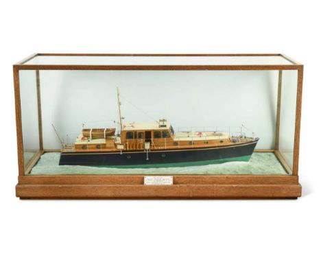 built by John I. Thornycroft &amp; Co. Limited, mounted on a moulded and painted seascape underway, with builder's and maker'