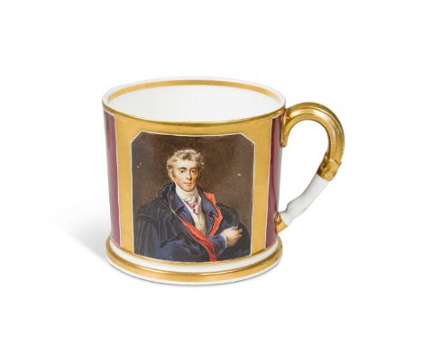 painted, probably by William Corden, with a portrait of Arthur Wellesley, 1st Duke of Wellington, after Sir Thomas Lawrence, 