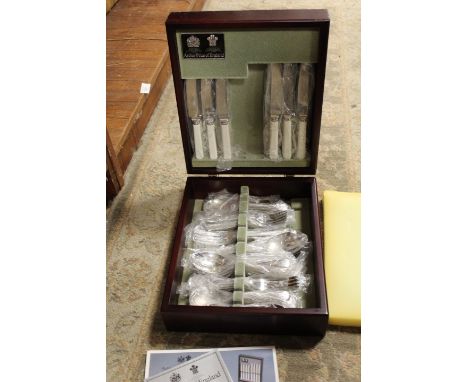 A CASED CANTEEN OF ARTHUR PRICE CUTLERY |NOSTALGIA | (UNCHECKED) TOGETHER WITH A CASED SIX PLACE DESERT, KNIFE AND FORK SET 