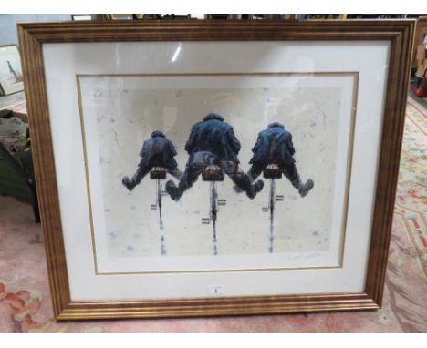 ALEXANDER MILLER - A FRAMED AND GLAZED LIMITED EDITION PRINT '633 SQUADRON' 42 X 56 CM